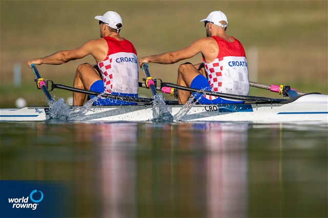 Martin Sinkovic (b), Valent Sinkovic (s), Men's Pair, Croatia, 2021 World Rowing Cup I, Zagreb, Croatia / World Rowing/Benedict Tufnell