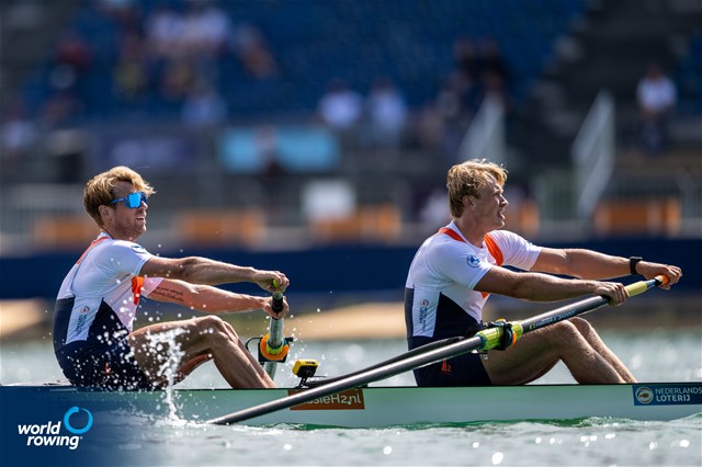 Bjorn Van Den Ende (b), Nelson Ritsema (s), Men's Pair, Netherlands, 2022 European Rowing Championships, Munich, Germany / World Rowing/Benedict Tufnell