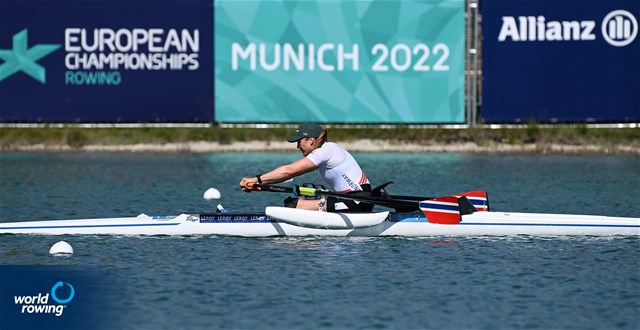 Birgit Skarstein, PR1 Womens Single Sculls, Norway, 2022 European Rowing Championships, Munich, Germany / Detlev Seyb/MyRowingPhoto.com