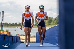 Roos De Jong (b), Laila Youssifou (s), Women's Double Sculls, Netherlands, Silver, 2022 European Rowing Championships, Munich, Germany / World Rowing/Benedict Tufnell