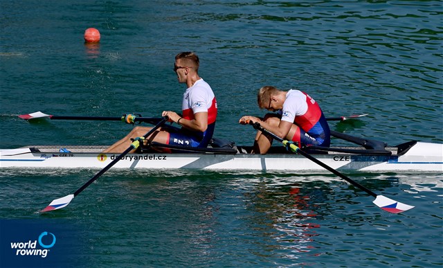 Jan Cincibuch (b), Jakub Podrazil (s), Men's Double Sculls, Czech Republic, 2022 European Rowing Championships, Munich, Germany / Detlev Seyb/MyRowingPhoto.com