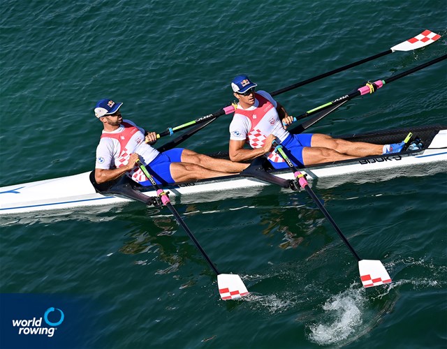 Martin Sinkovic (b), Valent Sinkovic (s), Men's Double Sculls, Croatia, 2022 European Rowing Championships, Munich, Germany / Detlev Seyb/MyRowingPhoto.com