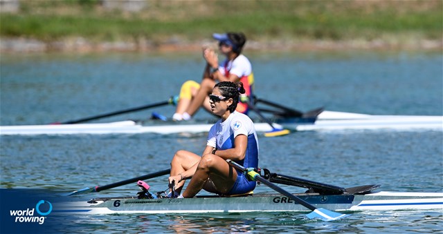 Zoi Fitsiou, Lightweight Women's Single Sculls, Greece, 2022 European Rowing Championships, Munich, Germany / Detlev Seyb/MyRowingPhoto.com