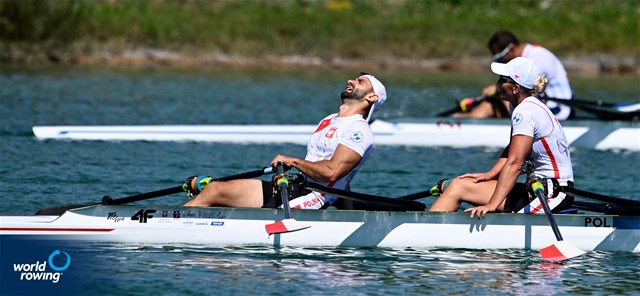 Jolanta Majka (b), Michal Gadowski (s), PR2 Mixed double sculls, Poland, 2022 European Rowing Championships, Munich, Germany / Detlev Seyb/MyRowingPhoto.com