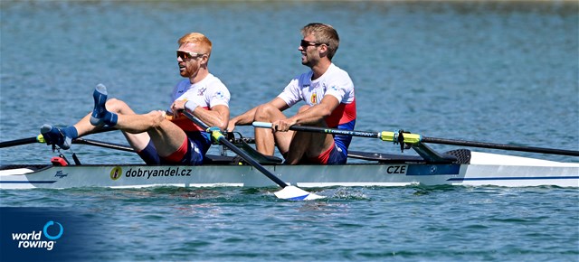 Jan Cincibuch (b), Jakub Podrazil (s), Men's Double Sculls, Czech Republic, 2022 European Rowing Championships, Munich, Germany / Detlev Seyb/MyRowingPhoto.com