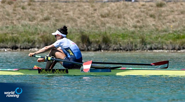 Magdalena Lobnig, Women's Single Sculls, Austria, 2022 European Rowing Championships, Munich, Germany / Detlev Seyb/MyRowingPhoto.com