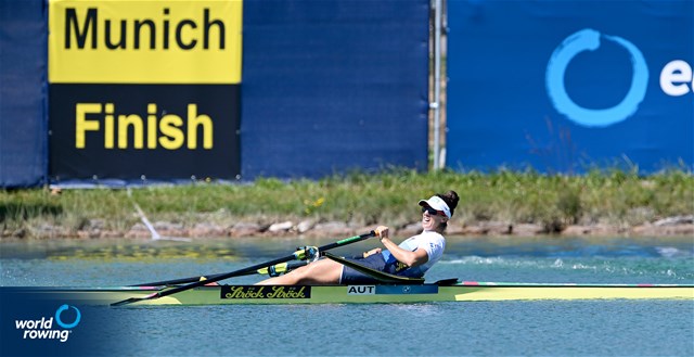 Magdalena Lobnig, Women's Single Sculls, Austria, 2022 European Rowing Championships, Munich, Germany / Detlev Seyb/MyRowingPhoto.com