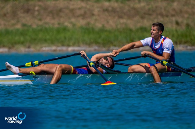 Aleix Garci Garcia Pujolar (b), Rodrigo Conde Romero (s), Men's Double Sculls, Spain, 2022 European Rowing Championships, Munich, Germany / World Rowing/Benedict Tufnell