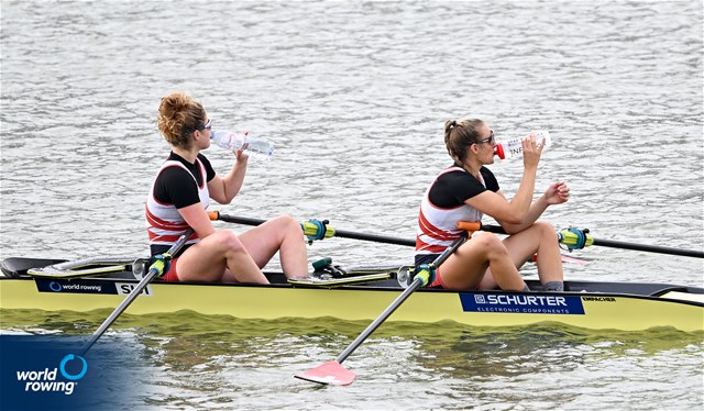Nina Wettstein (b), Fabienne Schweizer (s), Women's Double Sculls, Switzerland, 2022 World Rowing Championships, Racice, Czech Republic / Detlev Seyb/MyRowingPhoto.com