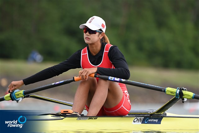 Shiyu Lu, Women's Single Sculls, People's Republic of China, 2022 World Rowing Championships, Racice, Czech Republic / Detlev Seyb/MyRowingPhoto.com