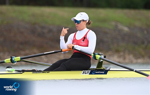Jeanine Gmelin, Women's Single Sculls, Switzerland, 2022 World Rowing Championships, Racice, Czech Republic / Detlev Seyb/MyRowingPhoto.com