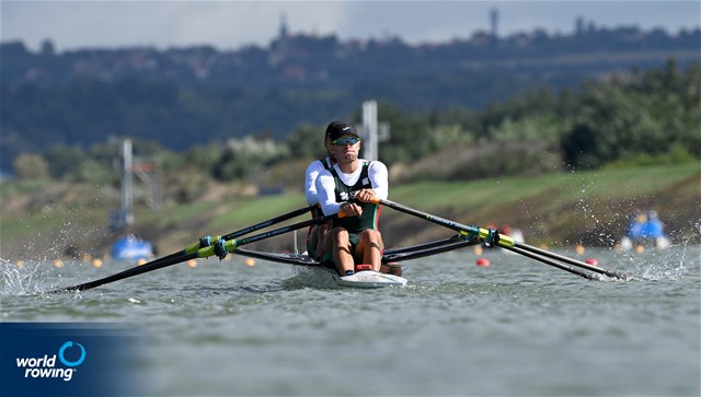 Afonso Duarte Costa (b), Dinis Duarte Costa (s), Lightweight Men's Double Sculls, Portugal, 2022 World Rowing Championships, Racice, Czech Republic / Detlev Seyb/MyRowingPhoto.com