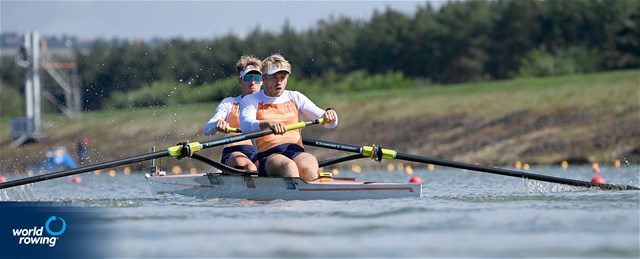 Bjorn Van Den Ende (b), Nelson Ritsema (s), Men's Pair, Netherlands, 2022 World Rowing Championships, Racice, Czech Republic / Detlev Seyb/MyRowingPhoto.com