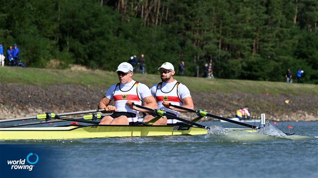 Max Appel (b), Moritz Wolff (s), Men's Double Sculls, Germany, 2022 World Rowing Championships, Racice, Czech Republic / Detlev Seyb/MyRowingPhoto.com