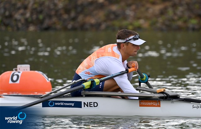 Cornelis De Koning, PR2 Men's Single Sculls, Netherlands, 2022 World Rowing Championships, Racice, Czech Republic / Detlev Seyb/MyRowingPhoto.com