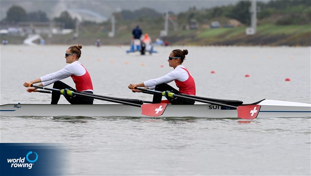 Patricia Merz (b), Frederique Rol (s), Lightweight Women's Double Sculls, Switzerland, 2022 World Rowing Championships, Racice, Czech Republic / Detlev Seyb/MyRowingPhoto.com