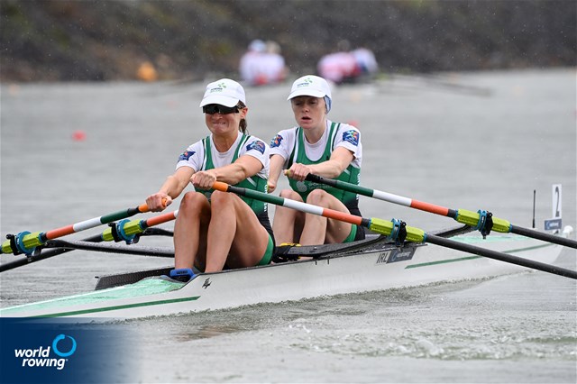 Aoife Casey (b), Margaret Cremen (s), Lightweight Women's Double Sculls, Ireland, 2022 World Rowing Championships, Racice, Czech Republic / Detlev Seyb/MyRowingPhoto.com