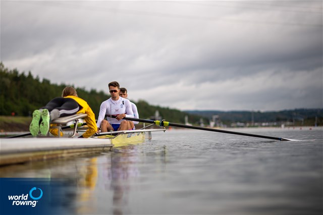 Oliver Stanhope (b), Edward Fuller (s), PR3 Men's Pair, Great Britain, 2022 World Rowing Championships, Racice, Czech Republic / World Rowing/Benedict Tufnell