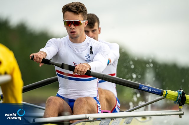Oliver Stanhope (b), Edward Fuller (s), PR3 Men's Pair, Great Britain, 2022 World Rowing Championships, Racice, Czech Republic / World Rowing/Benedict Tufnell