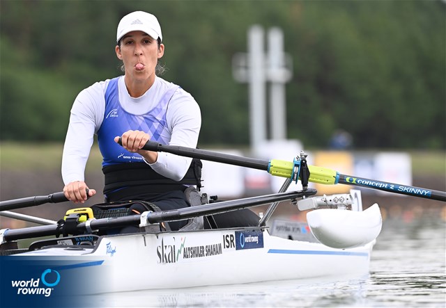 Moran Samuel, PR1 Womens Single Sculls, Israel, 2022 World Rowing Championships, Racice, Czech Republic / Detlev Seyb/MyRowingPhoto.com