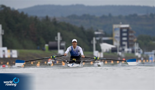 Moran Samuel, PR1 Womens Single Sculls, Israel, 2022 World Rowing Championships, Racice, Czech Republic / Detlev Seyb/MyRowingPhoto.com