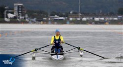 Anna Sheremet, PR1 Womens Single Sculls, Ukraine, 2022 World Rowing Championships, Racice, Czech Republic / Maren Derlien/MyRowingPhoto.com