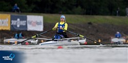Anna Sheremet, PR1 Womens Single Sculls, Ukraine, 2022 World Rowing Championships, Racice, Czech Republic / Detlev Seyb/MyRowingPhoto.com