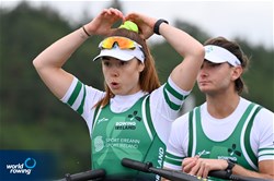 Katie O'Brien (b), Steven Mcgowan (s), PR2 Mixed double sculls, Ireland, 2022 World Rowing Championships, Racice, Czech Republic / Detlev Seyb/MyRowingPhoto.com