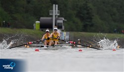 Alex Vuillermin (b), Alexandra Viney (s), PR3 Women's Pair, Australia, 2022 World Rowing Championships, Racice, Czech Republic / Detlev Seyb/MyRowingPhoto.com
