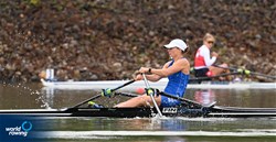 Aura Forsberg, Lightweight Women's Single Sculls, Finland, 2022 World Rowing Championships, Racice, Czech Republic / Detlev Seyb/MyRowingPhoto.com