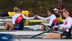 Radka Novotnikova (b), Pavlina Flamikova (s), Women's Pair, Czech Republic, 2022 World Rowing Championships, Racice, Czech Republic / Detlev Seyb/MyRowingPhoto.com