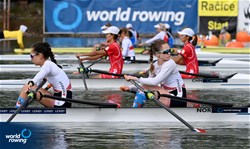 Maia Emilie Lund (b), Oda Aagesen (s), Lightweight Women's Double Sculls, Norway, 2022 World Rowing Championships, Racice, Czech Republic / Detlev Seyb/MyRowingPhoto.com