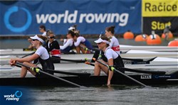Rachael Kennedy (b), Jackie Kiddle (s), Lightweight Women's Double Sculls, New Zealand, 2022 World Rowing Championships, Racice, Czech Republic / Detlev Seyb/MyRowingPhoto.com