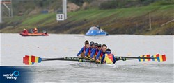 Mihaita Tiganescu (b), Mugurel Vasile Semciuc, Cristi-Ilie Pirghie, Constantin Adam, Marius Cozmiuc, Sergiu Bejan, Stefan Berariu, Florin Lehaci (s), Adrian Munteanu (c), Men's Eight, Romania, 2022 World Rowing Championships, Racice, Czech Republic / Detlev Seyb/MyRowingPhoto.com