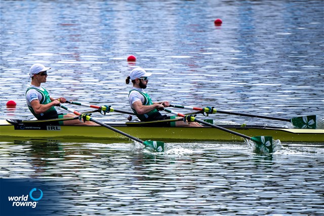 Fintan Mc Carthy (b), Paul O'Donovan (s), Lightweight Men's Double Sculls, Ireland, 2022 World Rowing Championships, Racice, Czech Republic / World Rowing/Benedict Tufnell