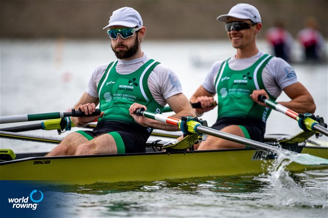 Fintan Mc Carthy (b), Paul O'Donovan (s), Lightweight Men's Double Sculls, Ireland, 2022 World Rowing Championships, Racice, Czech Republic / World Rowing/Benedict Tufnell