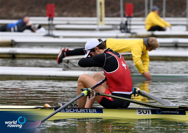 Scott Baerlocher, Men's Single Sculls, Switzerland, 2022 World Rowing Championships, Racice, Czech Republic / Detlev Seyb/MyRowingPhoto.com