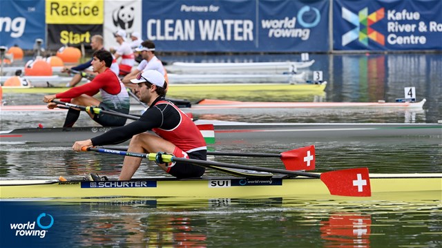 Scott Baerlocher, Men's Single Sculls, Switzerland, 2022 World Rowing Championships, Racice, Czech Republic / Detlev Seyb/MyRowingPhoto.com