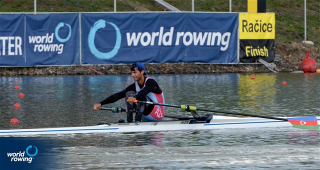 Bahman Nasiri, Men's Single Sculls, Azerbaijan, 2022 World Rowing Championships, Racice, Czech Republic / Maren Derlien/MyRowingPhoto.com
