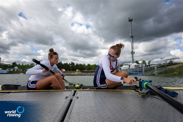 Emily Ford (b), Esme Booth (s), Women's Pair, Great Britain, 2022 World Rowing Championships, Racice, Czech Republic / World Rowing/Benedict Tufnell
