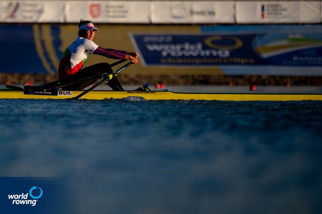 Desislava Angelova, Women's Single Sculls, Bulgaria, 2022 World Rowing Championships, Racice, Czech Republic / World Rowing/Benedict Tufnell