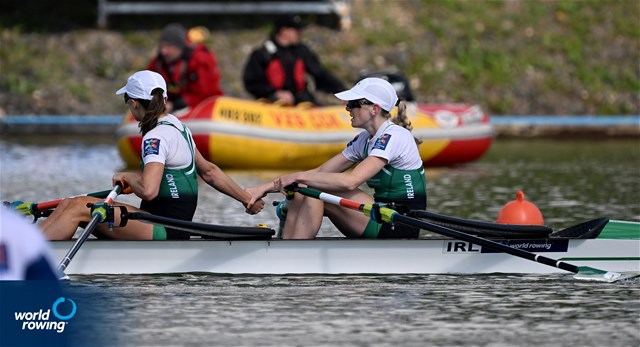 Aoife Casey (b), Margaret Cremen (s), Lightweight Women's Double Sculls, Ireland, 2022 World Rowing Championships, Racice, Czech Republic / Detlev Seyb/MyRowingPhoto.com