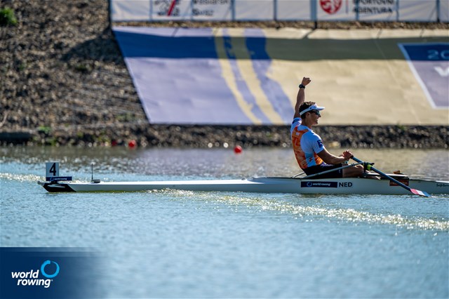 Cornelis De Koning, PR2 Men's Single Sculls, Netherlands, 2022 World Rowing Championships, Racice, Czech Republic / World Rowing/Benedict Tufnell