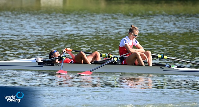 Patricia Merz (b), Frederique Rol (s), Lightweight Women's Double Sculls, Switzerland, 2022 World Rowing Championships, Racice, Czech Republic / Detlev Seyb/MyRowingPhoto.com