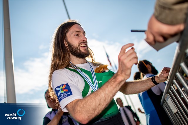 Paul O'Donovan (s), Lightweight Men's Double Sculls, Ireland, Gold, 2022 World Rowing Championships, Racice, Czech Republic / World Rowing/Benedict Tufnell
