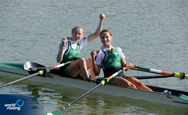 Aoife Casey (b), Margaret Cremen (s), Lightweight Women's Double Sculls, Ireland, Bronze, 2022 World Rowing Championships, Racice, Czech Republic / Maren Derlien/MyRowingPhoto.com