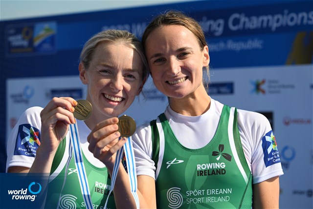 Aoife Casey (b), Margaret Cremen (s), Lightweight Women's Double Sculls, Ireland, Bronze, 2022 World Rowing Championships, Racice, Czech Republic / Detlev Seyb/MyRowingPhoto.com