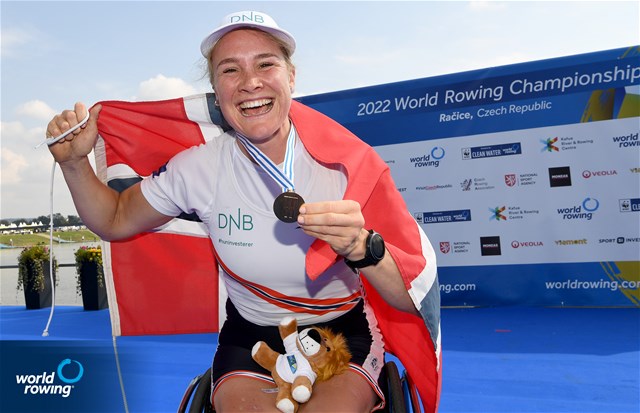Birgit Skarstein, PR1 Womens Single Sculls, Norway, Gold, 2022 World Rowing Championships, Racice, Czech Republic / Detlev Seyb/MyRowingPhoto.com