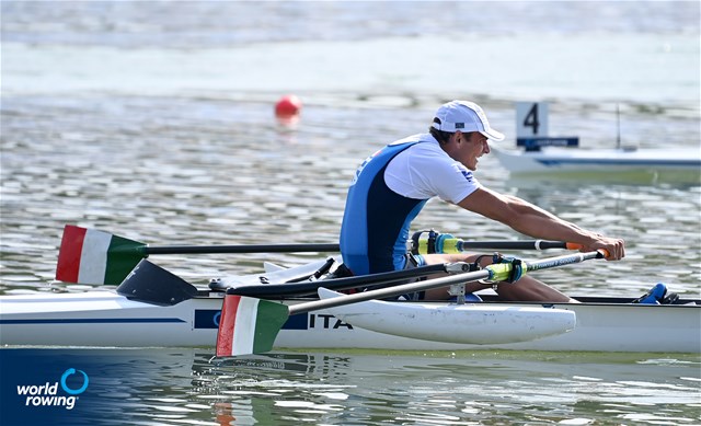 Giacomo Perini, PR1 Mens Single Sculls, Italy, 2022 World Rowing Championships, Racice, Czech Republic / Detlev Seyb/MyRowingPhoto.com
