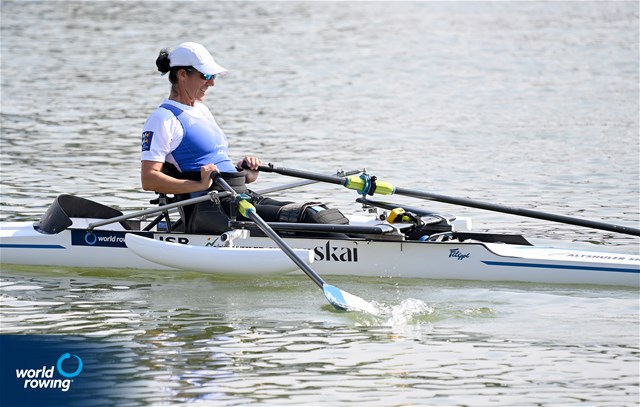 Moran Samuel, PR1 Womens Single Sculls, Israel, 2022 World Rowing Championships, Racice, Czech Republic / Detlev Seyb/MyRowingPhoto.com